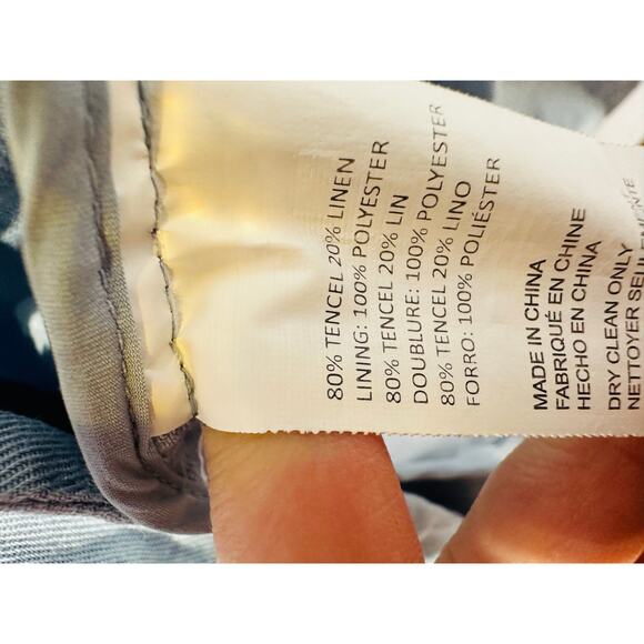 ROSETTA GETTY Light Blue Linen V-Neck Double Breasted Blazer Jacket Size 14 - Picture 6 of 15